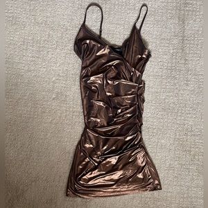 Forever21 ruched metallic mini dress
